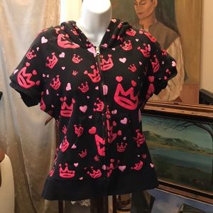 Pink Nation hooded jacket short sleeve girls XL